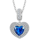 Kate Lynn sterling silver heart necklace for women with blue zircon, perfect for romantic gifts.