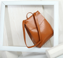 Stylish travel backpack for women in a chic brown color, displayed within a white frame.