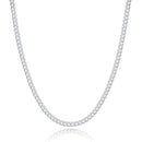 Sterling silver chain for men - 20 inch Cuban link necklace, 3mm solid 925 sterling silver chain for men's jewelry.