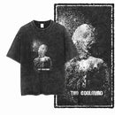 Cool Print t-shirt For Men Streetwear Washed Distressed Men Black Tshirt Big Size Cotton Vintage Graphic Tee Shirt For Men G15