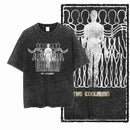 Cool Print t-shirt For Men Streetwear Washed Distressed Men Black Tshirt Big Size Cotton Vintage Graphic Tee Shirt For Men G15