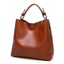 Women's tote crossbody bag in stylish brown PU material, perfect for daily use and special occasions.