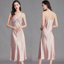 Women’s Silk Long Nightgown - Summer Sleepwear SQ311 front view