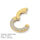 14K gold plated skeleton clasp for DIY jewelry making, featuring stainless steel and sparkling rhinestones.