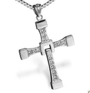 Titanium Steel Necklace for Men with Long Pendant front view