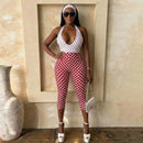 Spring Women's Clothing Slim Fit Sleeveless Cropped Jumpsuit For Woman Sexy Polka Dot Bodycon Milk Silk Fabric Mid Waist