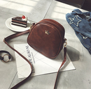 Crown Mini Shoulder Crossbody Bag in brown leather with gold crown emblem, perfect for casual or stylish outings.