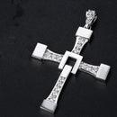 Titanium Steel Necklace for Men with Long Pendant front view