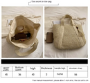 Fashion Straw Shoulder Bag with Mahogany Pendant