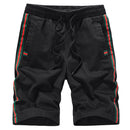Trendy Brand loose casual sport pants featuring a black design with stylish colored stripes on the sides.