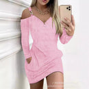 2023 ODS3705 Color Block Mini Dress for Women front view