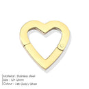 eManco High Quality Stainless Steel 14K PVD Gold Plated Round Skeleton Clasp Head for DIY Bracelet Necklace Jewelry Making