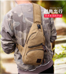 Versatile chest bag for cycling worn by a person in casual attire against an outdoor setting.