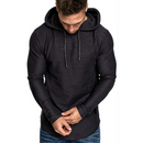 men's slim-fit hooded sweater in dark color, showcasing modern design and comfortable fit