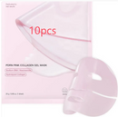 Hydrating collagen facial mask pack containing 10 pieces of PDRN pink collagen gel mask for skin rejuvenation.