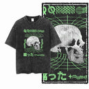 Cool Print t-shirt For Men Streetwear Washed Distressed Men Black Tshirt Big Size Cotton Vintage Graphic Tee Shirt For Men G15