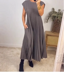 ChicEase Women's Loose Solid Color Dress – Relaxed Fit