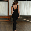 Fashionable Spring Summer Spliced Midi Dress FD9738 front view