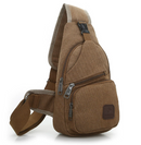 versatile chest bag for cycling, brown crossbody bag with ergonomic design and multiple pockets.