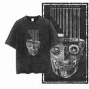 Cool Print t-shirt For Men Streetwear Washed Distressed Men Black Tshirt Big Size Cotton Vintage Graphic Tee Shirt For Men G15