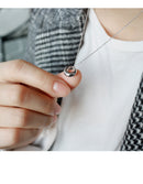 Minimalist Silver Pendant Necklace with Circle Charm front view