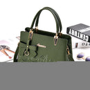 Women's Handbag, Shoulder Bag, Crossbody Bag in green with floral design and gold hardware, perfect for stylish versatility.