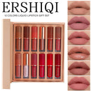 12 pcs Moisturizing Velvet Matte Lipstick Gift Box featuring a variety of lip colors and shades.
