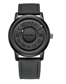FOXBOX men watch with black leather strap and circular dial, a perfect mens stylish watch for modern men.