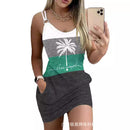 2023 ODS3705 Color Block Mini Dress for Women front view