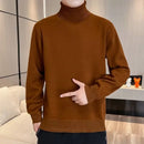 Men's fleece lined winter sweater featuring a high collar and thermal insulation for ultimate comfort.