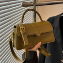 Women’s commuter messenger bag in olive green, stylish and practical for daily use.