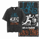 Cool Print t-shirt For Men Streetwear Washed Distressed Men Black Tshirt Big Size Cotton Vintage Graphic Tee Shirt For Men G15