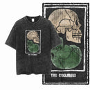 Cool Print t-shirt For Men Streetwear Washed Distressed Men Black Tshirt Big Size Cotton Vintage Graphic Tee Shirt For Men G15