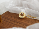 Minimalist Silver Pendant Necklace with Circle Charm front view
