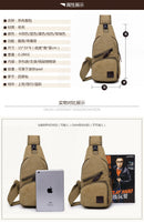 Versatile chest bag for cycling shown against an iPad for size comparison and style demonstration.