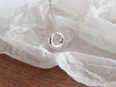 Minimalist Silver Pendant Necklace with Circle Charm front view
