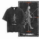 Cool Print t-shirt For Men Streetwear Washed Distressed Men Black Tshirt Big Size Cotton Vintage Graphic Tee Shirt For Men G15