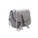 Compact Crossbody Bag, Minimalist Shoulder Bag in stylish grey with tassel details for everyday use.