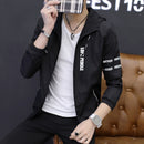Men's lightweight jacket in black with hood, perfect for layering and outdoor activities.