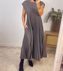 ChicEase Women's Loose Solid Color Dress – Relaxed Fit