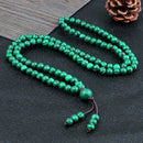 Men's Natural Stone Malachite 108 Beaded Necklace