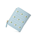 Cute Embroidered Women's Wallet in light blue with floral embroidery, perfect for style and functionality.