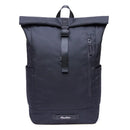 Nylon men's business backpack in black, perfect for school and work, featuring multiple pockets and a stylish design.
