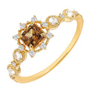S925 Silver Gold Plated Natural Garnet Jewelry featuring a stunning gold ring with intricate design and sparkling gemstones.